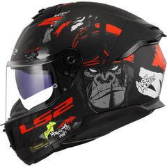 LS2 FF808 STREAM II – ANGRY MONKEY MATT BLACK RED-MATT