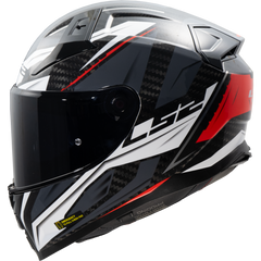 LS2 FF811 VECTOR II CARBON – SAVAGE WHITE RED GREY-GLOSS