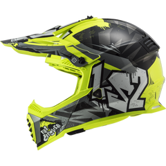 LS2 MX437J II FAST EVO II MINI – CRUSHER BLACK YELLOW-GLOSS