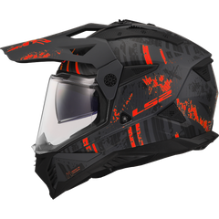 LS2 MX702 PIONEER II – CRAZY MATT BLACK RED-MATT