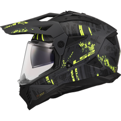 LS2 MX702 PIONEER II – CRAZY MATT BLACK H-VIS YELLOW-MATT
