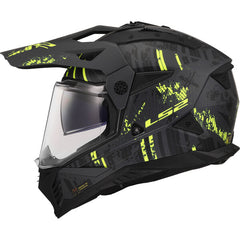 LS2 MX702 PIONEER II – CRAZY MATT BLACK H-VIS YELLOW-MATT