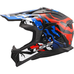 LS2 MX708 FAST II – GROTESK WHITE BLUE RED-GLOSS